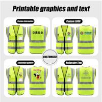 Gilet de sécurité personnalisé avec logo, multi-poches, fermeture éclair, réfléchissant, haute visibilité, vêtements de travail, gilet de sécurité routière