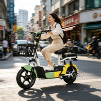 Vélo électrique YEESTEP 14 pouces, puissant, 48V 12Ah, vélo de ville, autonomie 40KM, écran LCD, 3 vitesses, éclairage LED avec panier