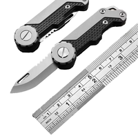 Couteau de poche miniature portable en alliage de titane, couteau utilitaire pliable avec engrenage mécanique pour les activités de plein air et l'usage quotidien
