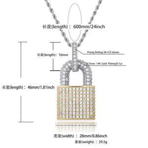 Di lusso alla moda in ottone placcato oro <span class=keywords><strong>collane</strong></span> pendenti per donna uomo Hip Hop Cubic zirconi gioielli per feste delicati gioielli femminili - Product Image 2