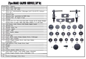 Outils à main de réparation automatique de haute qualité 27Pc Kit d'outils universel d'étrier de frein à disque - Product Image 3