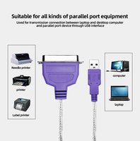 Câble d'imprimante USB vers CN36 1.5M USB vers parallèle IEEE 1284 Câble de connecteur d'adaptateur d'imprimante 36 broches violet