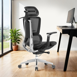 Schwarz 5D Armlehne Computer Staff Drehbar Moderne Büros tühle Full Mesh Ergonomischer Stuhl Schreibtisch und Stuhl Set Silla Oficina - Product Image 1