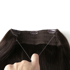 Extensiones de Cabello K.SWIGS, Cabello Humano Remy Liso Chino, 120g, Tamaño Ajustable, Clips Seguros, Suave y Sedoso, Color Castaño Oscuro para Mujer, Sin Puntas Abiertas - Product Image 2