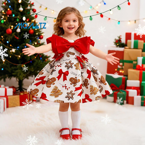 MQATZ Abito da Principessa in Raso per Bambine, <span class=keywords><strong>Vestito</strong></span> Estivo da Festa <span class=keywords><strong>di</strong></span> <span class=keywords><strong>Natale</strong></span>, Abiti per Bambine, Vestiti Natalizi per Bambine - Product Image 1