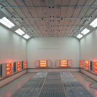 Cabine de peinture automobile de type séparé avec pulvérisation et séchage automatiques, chauffage infrarouge électrique et traitement des gaz résiduels, respectueuse de l'environnement