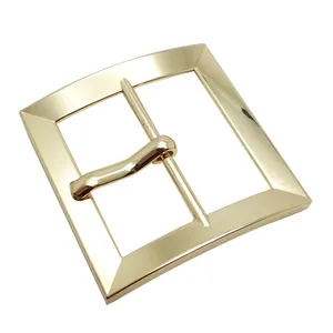 Square Gold Tri-Glide Single Pin Middle Center Bar Buckle 40mm Leather Craft Hardware Accessories for Design Belt Bag Zinc Alloy