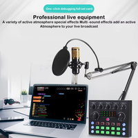 Ensemble de carte son V8S Live avec kit microphone pour équipement de podcast, enregistrement musical, diffusion en direct, DJ, appareil de discothèque