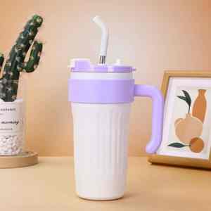 American-style Handle Stainless Steel Vacuum Insulated Large Capacity Leak-Proof Eco-Friendly Convenient Straw <b>Cup</b> - Product Image 6
