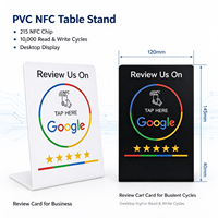 Panneau de table NFC sans contact pour avis Google, grand support en acrylique avec fonction Tap to Rate pour salons, magasins, cafés, réceptions
