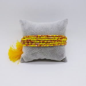 Pulsera Boho de <span class=keywords><strong>Cristal</strong></span> Hecha a Mano con Cuentas Cuadradas de <span class=keywords><strong>Cristal</strong></span> y Borlas Tejidas de Varias Capas para Mujeres y Hombres - Product Image 5