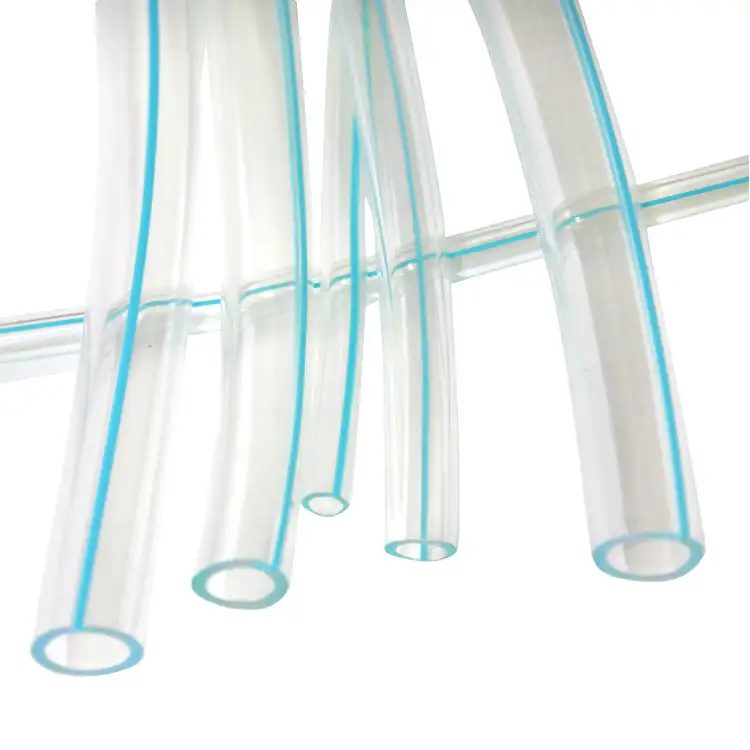 Reach-Tubo Transparente de Pvc estándar, tubería transparente con líneas azules para transferir leche
