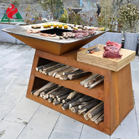 Ensemble de barbecue classique haut de gamme en corten pour la cuisson en plein air