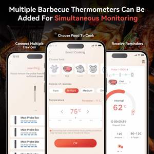 Prix de liquidation - Mini thermomètre intelligent à sonde unique - Thermomètre numérique sans fil pour viande avec application pour la cuisine et la maison - Product Image 6