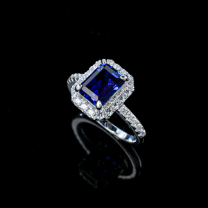 S925 Sterling <b>Silver</b> Lab Created Sapphire <b>Solitaire</b> <b>Ring</b> - Product Image 5