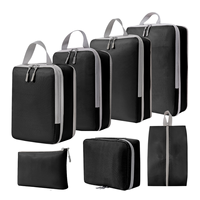 Ensemble de cubes de rangement de voyage avec sac de compression modulaire pour articles de toilette, vêtements, cosmétiques, chaussures, appareils électroniques, courts séjours