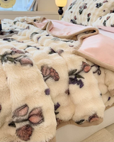 Couverture en fausse fourrure de lapin double face, réversible, moelleuse et douce pour la chambre à coucher, le salon, textile de maison
