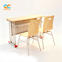 Fabricant direct d'usine, ensemble de bureau et chaise scolaire double ergonomique pliable et peu encombrant pour salle de classe