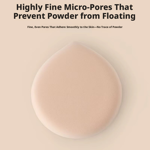 Borla de Maquillaje Ultra Suave y Gruesa de Algodón con <span class=keywords><strong>Forma</strong></span> de Gota, Estampado Floral y Cuentas, de Doble Uso, con Cinta Transparente - Product Image 2