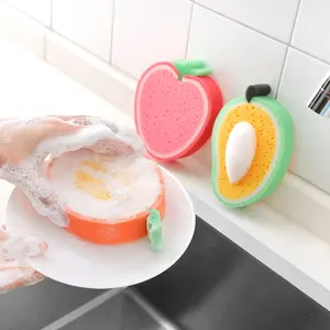 洗涤餐具毛巾水果形状抹布加厚百洁布海绵厨房清洁抹布用于玻璃家具浴室