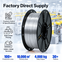 Filament d'imprimante 3D PLA Soie Argentée 1,75 mm 1 kg pour Bambu Lab et Creality, finition brillante pour décorations de Noël
