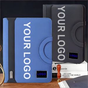 New Product Office School Branded Power Bank <b>Folders</b> With LED Light <b>A4</b> Custom Logo Notebook for Employee Incentives - Product Image 1