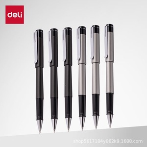 Bolígrafo Deli S107 de 1.0 mm con Tinta Negra para Oficina y Escuela, Cuerpo de Plástico con Grabado Láser - Product Image 3