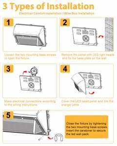Lámparas LED de Pared de Aluminio Fundido a Presión de 120 lm/w, 60 W/80 W/100 W/120 W Opcionales, 5000 K, con Garantía de 5 Años para Jardín - Product Image 6