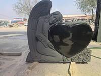 Pierre tombale de luxe en granit noir du Shanxi, inscription double face, accessoire funéraire durable pour cimetières