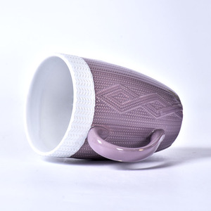 Tazas de Cerámica Antiguas para Capuchino y Latte, Capacidad de 12 oz, Diseño de Punto, Esmaltadas, con Rayas en Relieve, Ecológicas y Duraderas para Café - Product Image 6