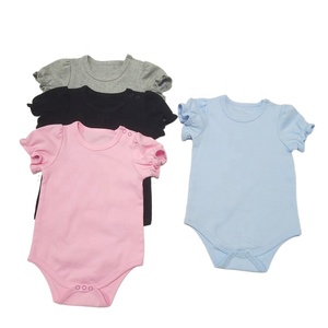 Baju Bayi Laki-laki Organik Katun Polos Warna Solid Lengan Pendek Kustom untuk Musim Panas, Romper Rajut 0-12 Bulan - Product Image 5