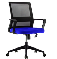 Chaise de bureau ergonomique moderne en maille noire à dossier court, réglable en hauteur et inclinable, pour salle de conférence, visiteur, ordinateur – Vente en gros à prix réduit