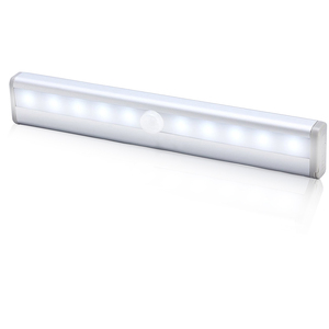 Mini lampe <span class=keywords><strong>LED</strong></span> <span class=keywords><strong>avec</strong></span> capteur de mouvement sans fil à infrarouge, alimentée par piles AAA, idéale pour un placard, 4/10 unités - Product Image 1