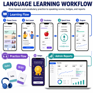 Soluciones de Aplicaciones de Aprendizaje de Idiomas Personalizadas para IOS y Android con Lecciones Interactivas y Práctica de Vocabulario LionCreate - Product Image 4