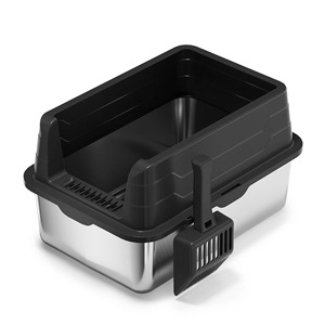 Caja de arena para gatos de acero inoxidable y plástico disponible en stock y caja de arena para gatos de lado medio <span class=keywords><strong>alto</strong></span> XL con bajo costo de envío - Product Image 6