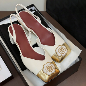 Zapatos de Tacón con Tira Trasera a la Moda, Sandalias de Lujo para Mujer, Zapatos de Moda de Lujo para Dama - Product Image 5