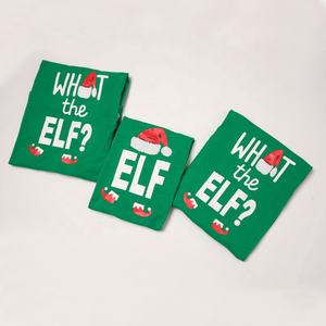 Oferta al por Mayor Pijamas Navideños Familiares a Juego de Algodón Verde a Rayas con Camiseta de <span class=keywords><strong>Elfo</strong></span> - Product Image 4