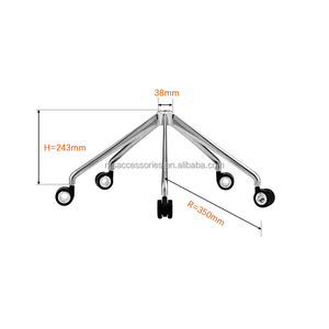 Patins <span class=keywords><strong>de</strong></span> pieds fixes pour base <span class=keywords><strong>de</strong></span> <span class=keywords><strong>chaise</strong></span> cinq étoiles en acier inoxydable, accessoires robustes pour chaises <span class=keywords><strong>de</strong></span> bureau et <span class=keywords><strong>de</strong></span> salon - Product Image 2