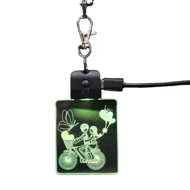 Customized Creative Portable USB Rechargeable Pocket Lights Mini Keychain LED Light