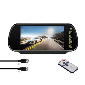 7 inch <span class=keywords><strong>Car</strong></span> <span class=keywords><strong>Rear</strong></span> <span class=keywords><strong>View</strong></span> gương Monitor với từ xa 2CH 4pin video trong clip trên gương gốc 12-24V cho xe rvs xe tải van xe buýt - Product Image 1