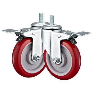 3 "4" 5 "industrielle mittelschwere Rollen Rote PU/Polyurethan-Räder für Handwagen Leichte Maschinen Fabrik ausrüstung - Product Image 4