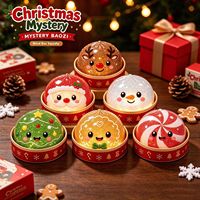 Pack de jouets squishy de Noël transfrontalier, jouets à presser en forme de pain de Noël de dessin animé, jouet sensoriel souple de décompression pour cadeau de Noël