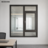 Jendela Casement Aluminium Thermal Break Kustom dengan Kaca Tempered Triple Insulated Kedap Suara dan Layar Minimalis