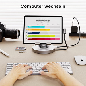 Soporte para tableta de 360 grados y soporte para computadora portátil con USB C Hub PD Estación de acoplamiento de TV 2. 2 4K 60Hz para <span class=keywords><strong>iPad</strong></span> Pro 13 2023 en stock - Product Image 5
