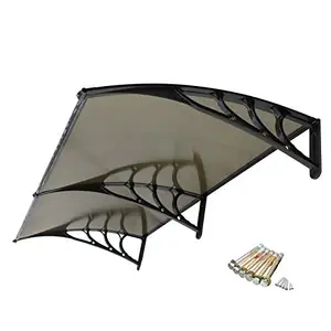 易于安装防紫外线聚碳酸酯中空板材黑色遮阳篷塑料支架窗户遮阳篷