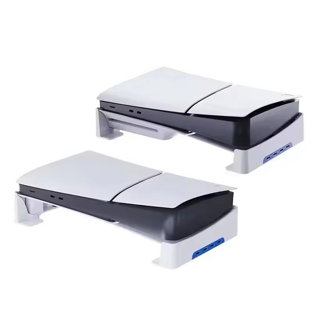 GP-528 Horizontal Storage Stand With 4 in 1 USB Port Hub for PS5 Slim Console Portable Rack Bracket Holder