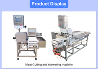 Machine à fabriquer des brochettes de viande pour barbecue, shish kebab, satay, doner, poulet, souvlaki, avec fonction de découpe et de pose sur fil
