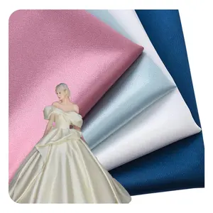Высококачественная полиэфирная многоцветная блестящая герцогская атласная ткань для свадебного платья