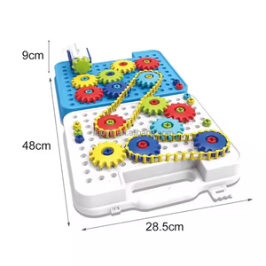 Lucky Toys à piles auto-assemblage boîte à outils ensemble jouets en plastique avec <span class=keywords><strong>206</strong></span> accessoires <span class=keywords><strong>bloc</strong></span> de construction pour enfants jouets - Product Image 1
