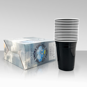 Bộ cốc màu đỏ và màu xanh bao gồm 24 cốc tiệc màu đen và 8 quả bóng máy rửa chén an toàn và có thể tái sử dụng 16 ounce Kích thước Cốc màu đỏ ban đầu - Product Image 3